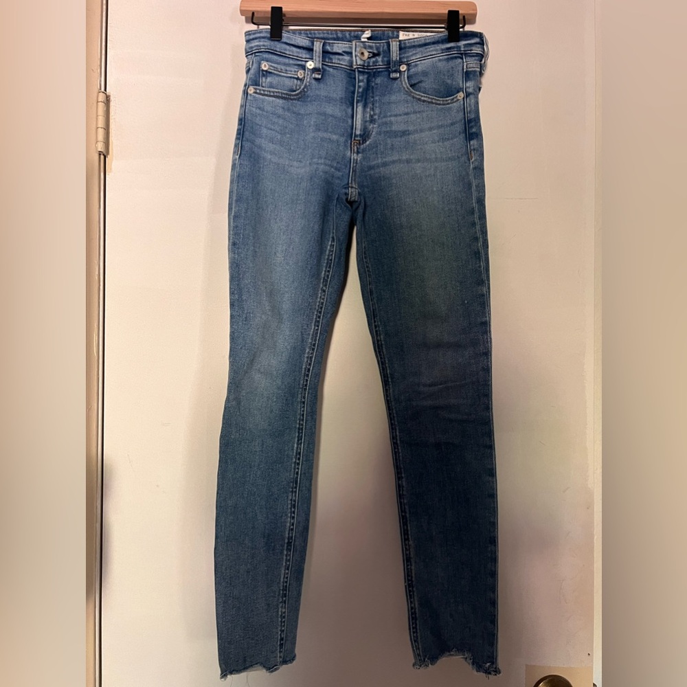 Rag and bone mid rise ankle skinny cutoff jeans denim